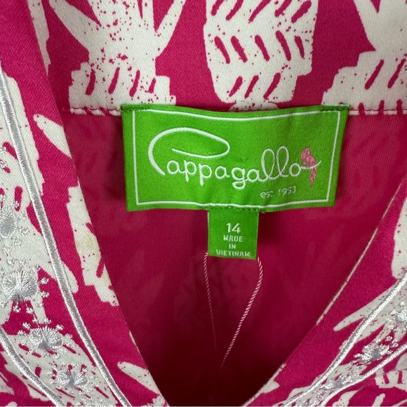 Cappagallo Short Sleeve Pink and White Pineapple Dress Size 14 - Picture 3 of 7